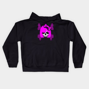 Skull with a Pink Bow Kids Hoodie